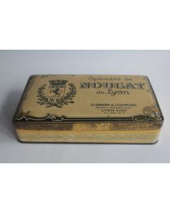 Boîte tôle lithographiée Nougat Lyon Foletto et Gironda