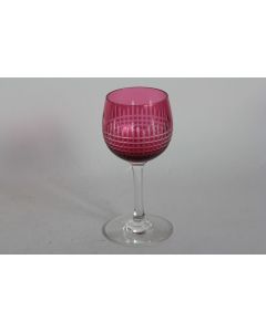 BACCARAT Verre à pied cristal rouge Nancy 13 cm