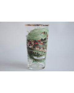 Ancien verre émaillé Souvenir Mijoux Ain