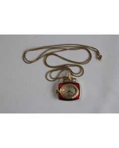 Collier pendentif Montre mécanique émaillée Initial