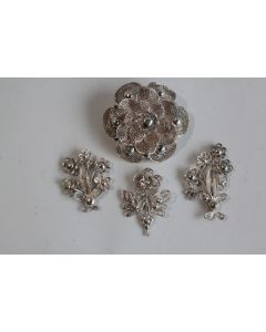 Ornements Costume folklorique Suisse filigrane argent 