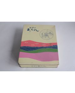 Boîte tôle lithographiée biscuit japonais Arare Edo