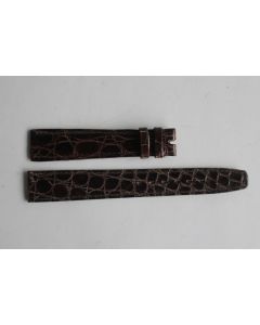 OMEGA Bracelet vintage montre croco marron 16 mm