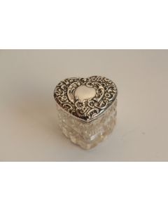 Petite boite cœur cristal argent anglais