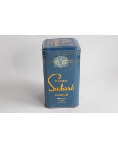 Boite chocolat cacao tôle lithographiée bleue SUCHARD