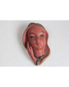 Masque mural visage femme céramique 8247