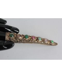 Broche filigrane vermeil pierres Chine protection d'ongle