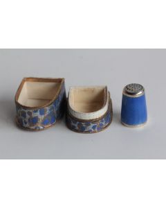 Dé à coudre argent émail guilloché Norvège