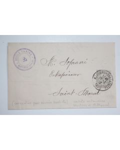 Pli marque postale Bouliste Savoie Moutiers 1912