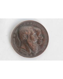 Médaille Léopold II Roi Marie Henriette Reine 1878 Belgique