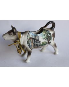 Pot a crème porcelaine souvenir  Le Vaud L'Eglise  vache