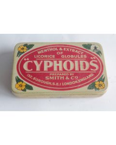 Boîte médicaments tôle lithographiée Bonbons menthol Cyphoid's