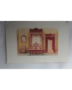 Estampe Décoration intérieure Lit rideau baroque G. Rémon