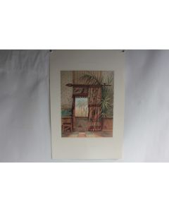Estampe Décoration Intérieur d'un Wigwam Gariboldi