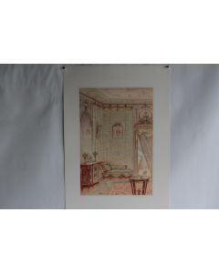 Estampe Décoration intérieure Boudoir style Louis XVI G. Rémon