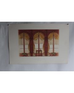 Estampe Décoration intérieure rangée de fenêtres style Empire G. Rémon