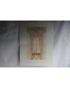 Estampe Décoration de fenêtres style rocaille tardif Louis XVI G. Rémon