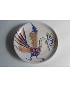 LIFAS Assiette céramique émaillée Oiseau Bonifas