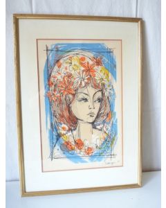 Lithographie Étude jeune fille 1966 René VILLIGER