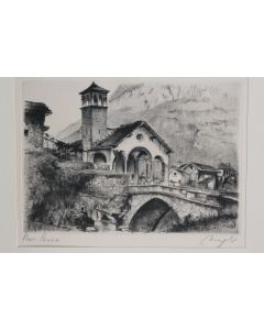 Lithographie Heinrich Jakob ZIEGLER Bei Cevio Maggia-Tal Suisse