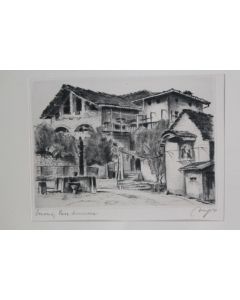 Lithographie Heinrich Jakob ZIEGLER Casa Ticinese Losone Suisse