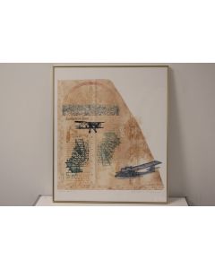 Lithographie Leentje LINDERS Macchina Volante Léonard de Vinci