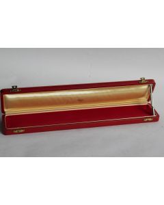 LOMBARD Écrin long pour bijoux cuir rouge