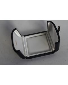 LOMBARD Écrin pour bijoux cuir bleu + velours blanc