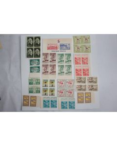 Lot Timbres Turquie paire et blocs x4 1956 neufs