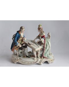 LUDWIGSBURG Couple de musiciens porcelaine allemande XVIIIe siècle