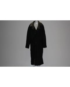 Manteau long cuir d'agneau retourné N.B. Walton Bruxelles