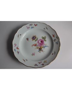 MEISSEN Assiette porcelaine Fleurs Papillons XIXe siècle