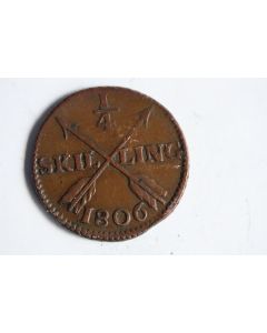 Monnaie 1/4 Skilling roi Gustave IV Adolphe 1806 Suède
