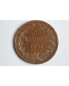  Monnaie 1 Baiocco 1845 VATICAN Grégoire XVI 