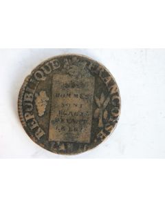 Monnaie 1 Sol aux balances An II 1793 D°