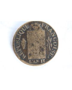 Monnaie 1 Sol aux balances An II AA non daté (1794)