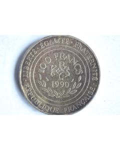 Monnaie argent 100 francs Charlemagne 1990