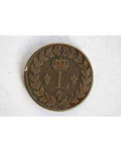 Monnaie Louis XVIII 1 décime au L couronnée 1815 BB