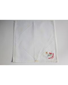 Mouchoir brodé coton Col du Galibier Edelweiss