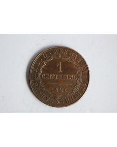 Monnaie 1 Centisimo 1826 Royaume de Sardaigne Italie