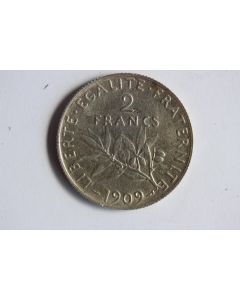 Monnaie argent 2 Francs 1909 semeuse TTB France