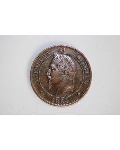Monnaie dix centimes 1863 BB Napoléon III