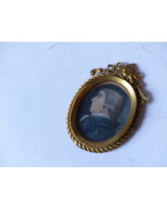 Peinture miniature portrait sur ivoire 