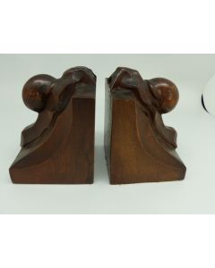 César Bolle sculpture bois serre-livre escargots