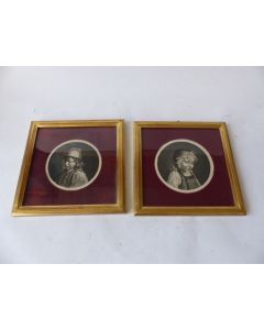 Paire de portraits gravé 1799 famille Köning