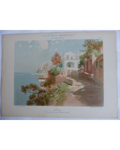 Estampe Amalfi Paysage Carlo BRANCACCIO Art nouveau