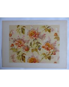 Estampe Pivoines et Lilas C. G. FORRER Art nouveau