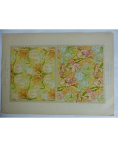 Estampe Glycines et amaryllis Glaieuls et violettes Tentures FORRER