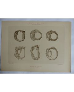 Estampe Boucles de ceintures André METHEY Art nouveau