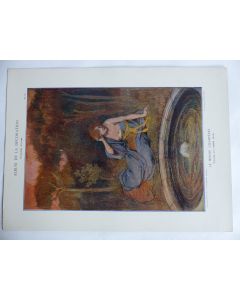 Estampe Le miroir champêtre Paysage AMAN JEAN Art nouveau